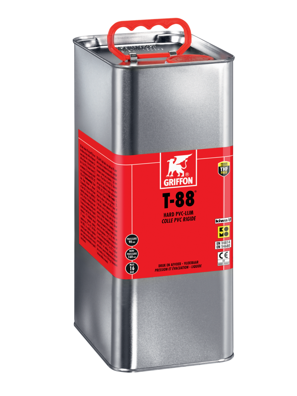 Lijm PVC T-88, Kiwa, 5000 ml