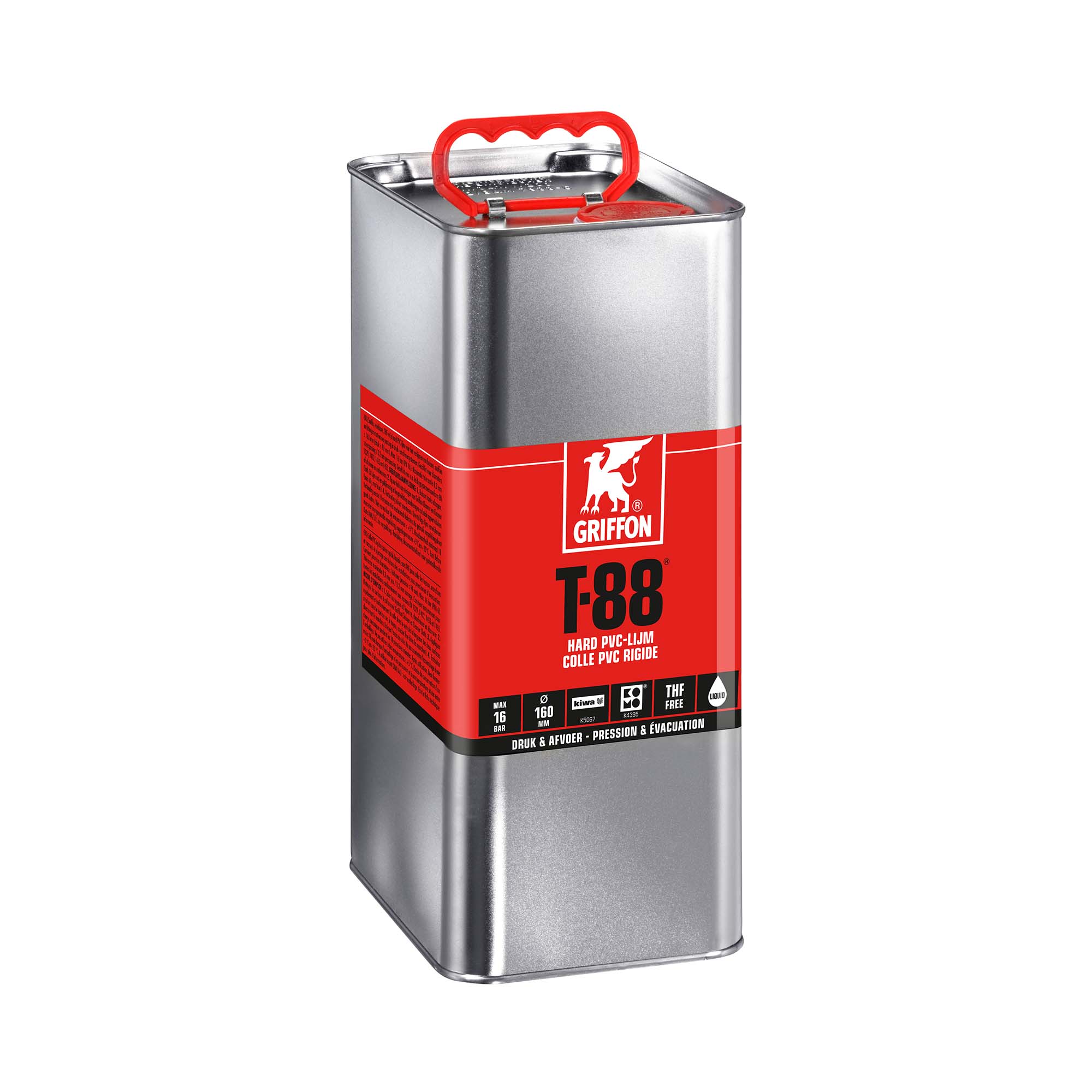 Lijm PVC T-88, Kiwa, 5000 ml