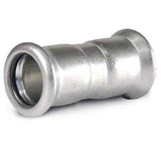 Koppeling recht RVS, 15 x 15 mm