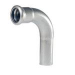 Insteekbocht RVS, 90°, 15 mm