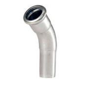 Insteekbocht RVS, 45°, 15 mm
