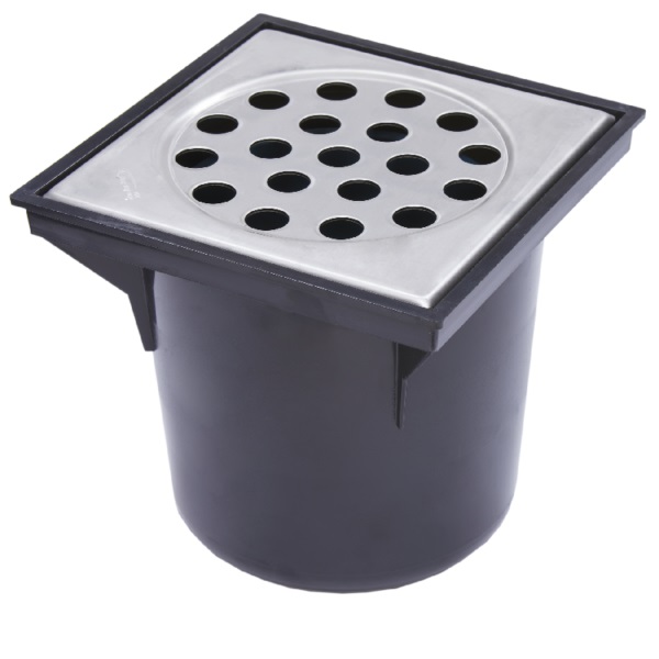 Recycle ABS/RVS afvoerput met onderuit