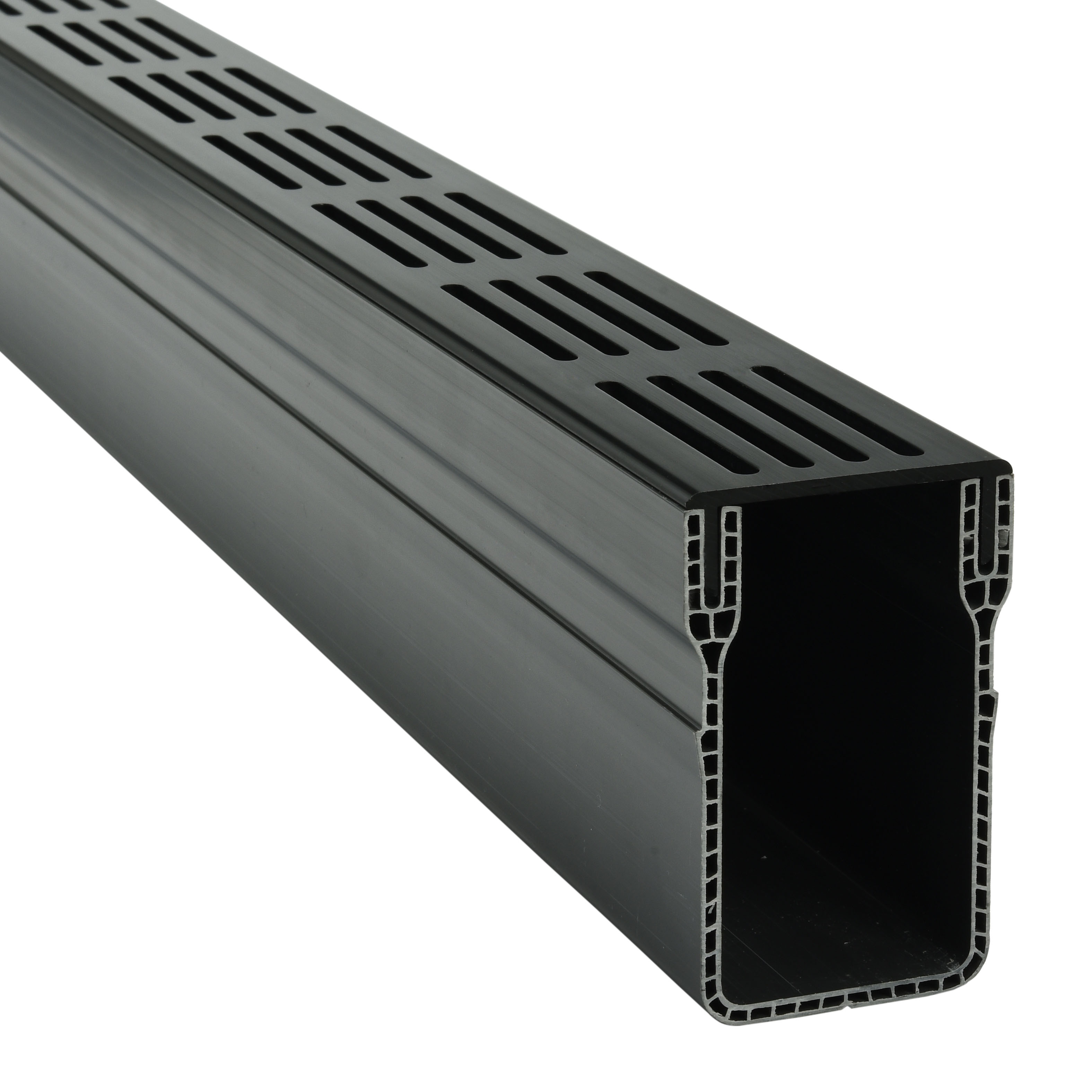 Designgoot 65x100 zwart alu rooster 1M