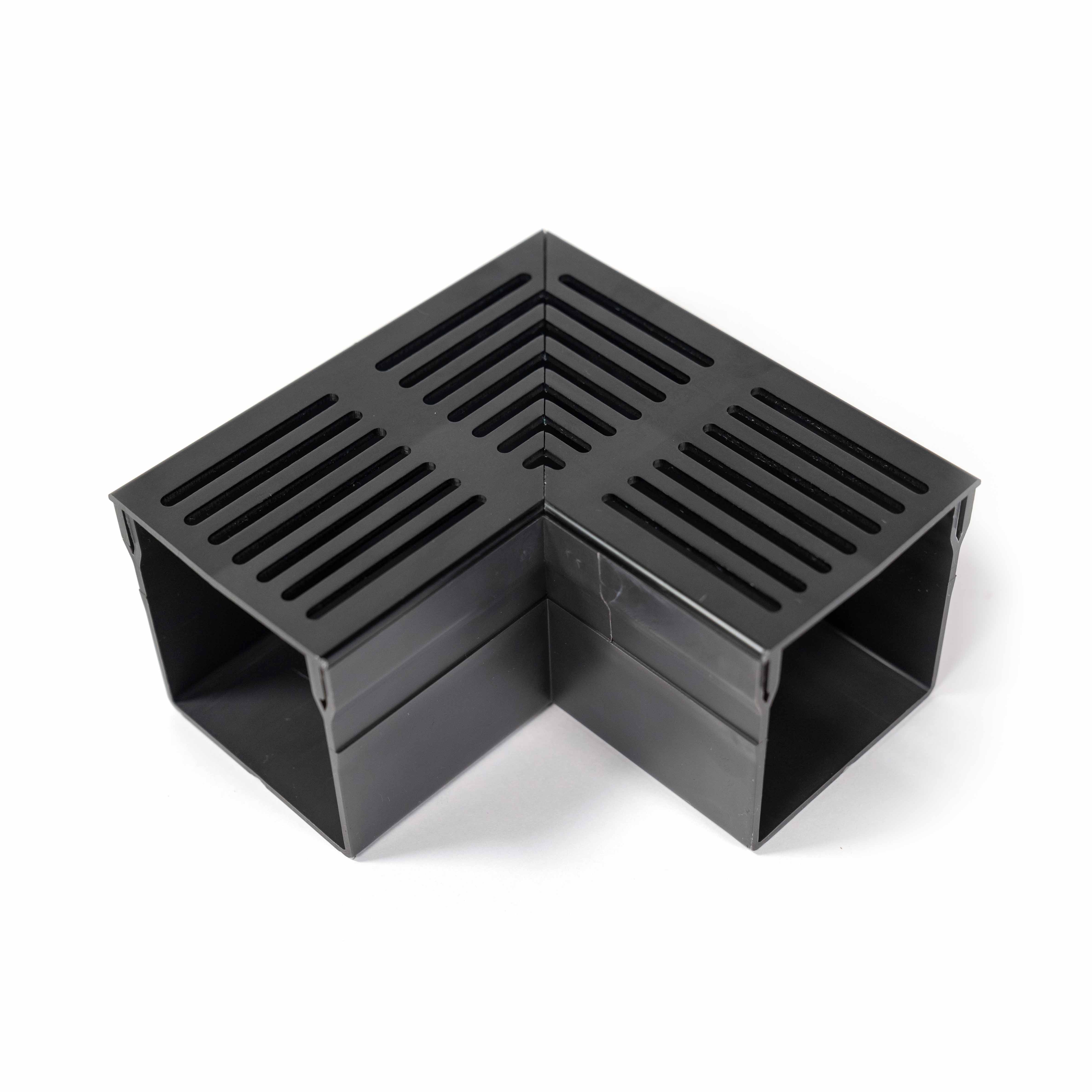 Designgoot 100x100 hoekstuk zwart alu