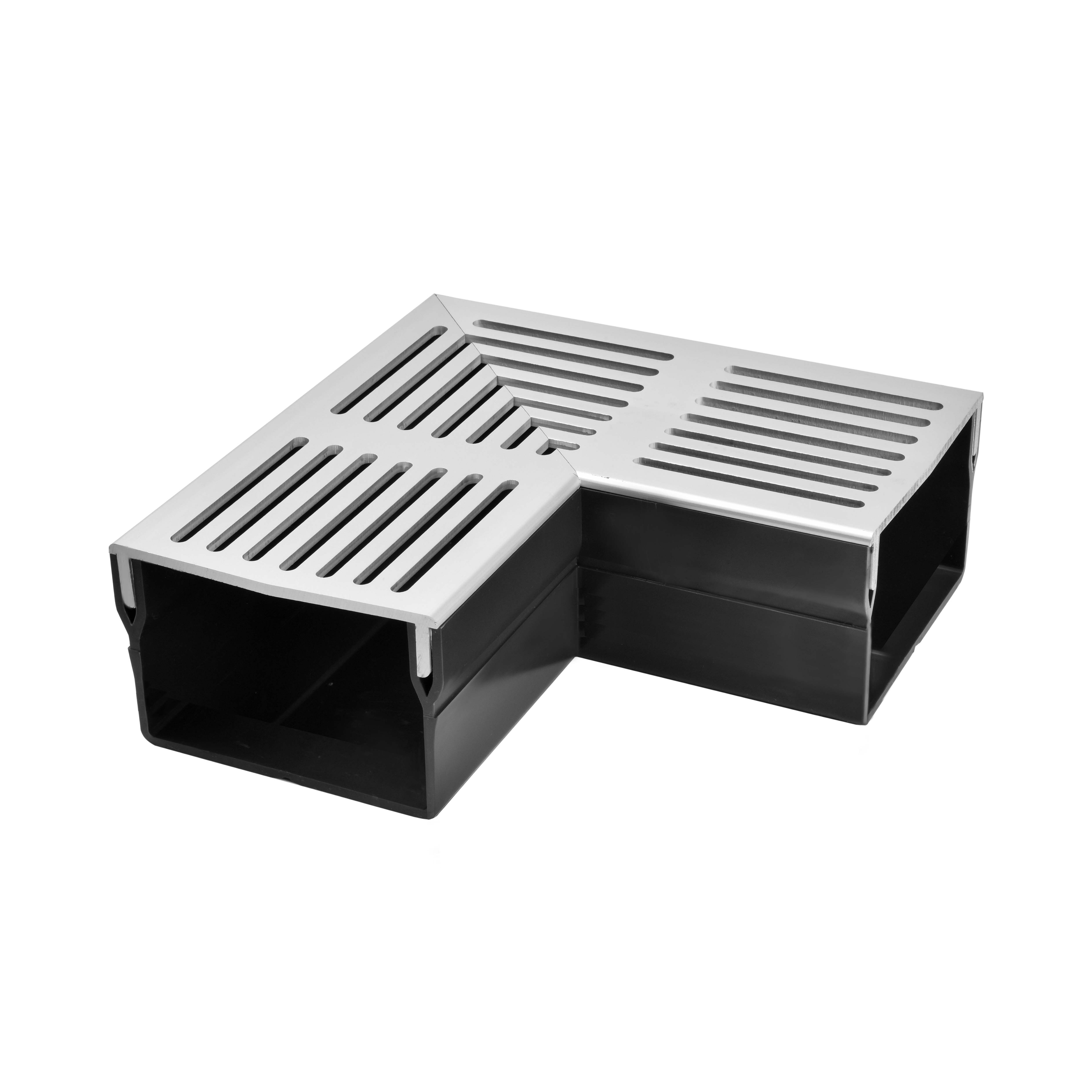 Designgoot 100x50 hoekstuk grijs alu