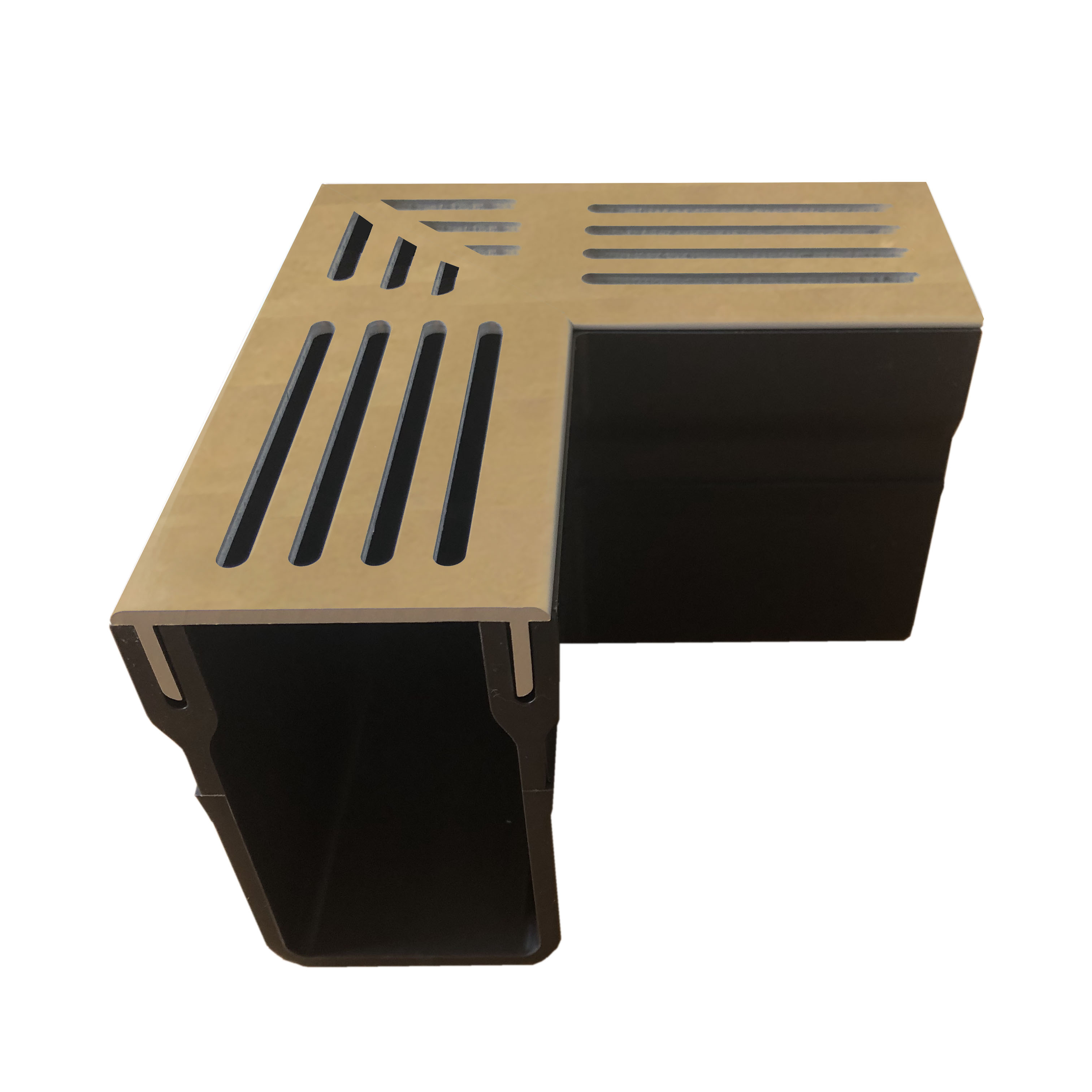 Designgoot 65x100 hoekstuk corten staal