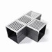 Designgoot 100x100 t-stuk grijs alu