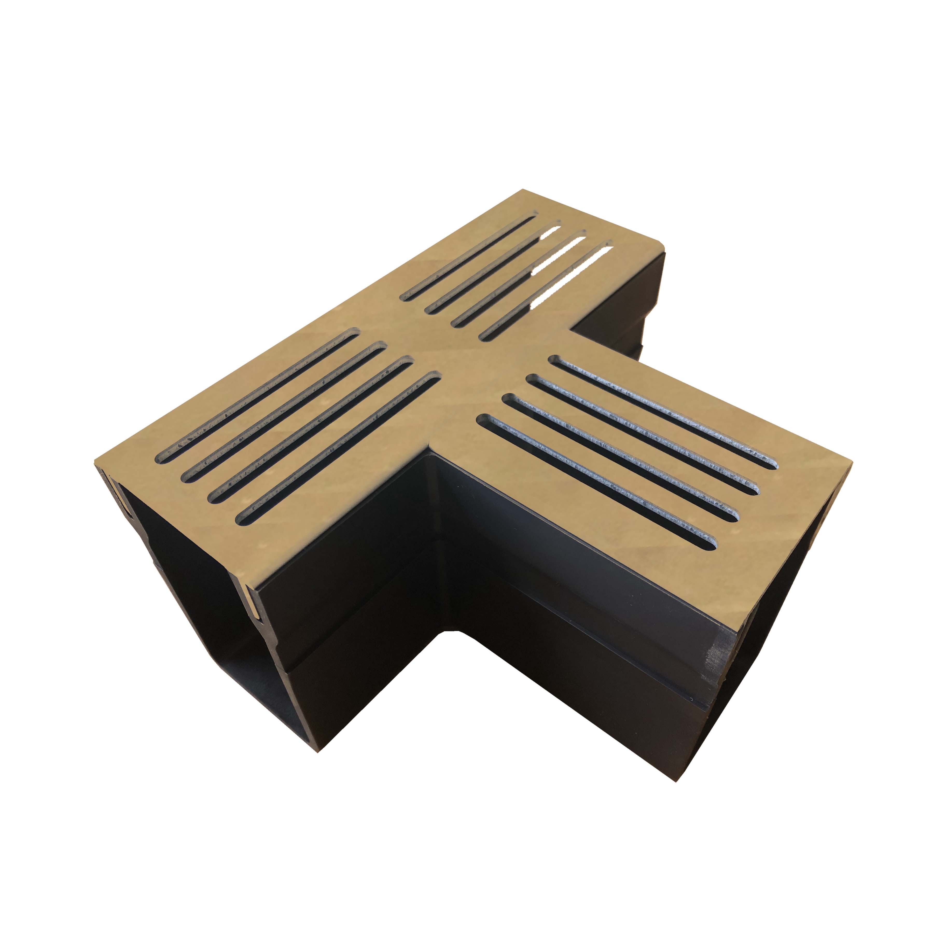 Designgoot 65x100 t-stuk corten staal