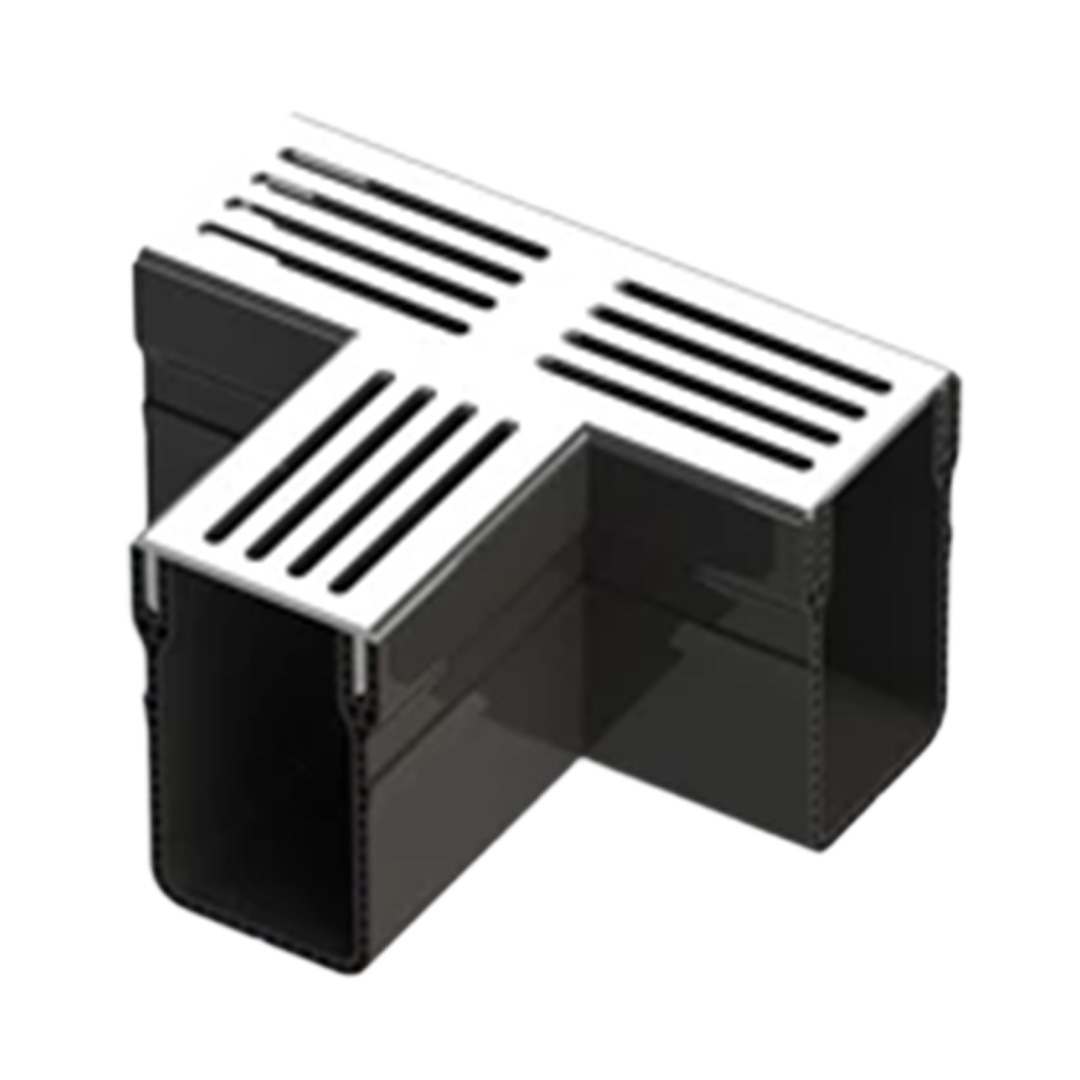 Designgoot 65x100 t-stuk grijs alu