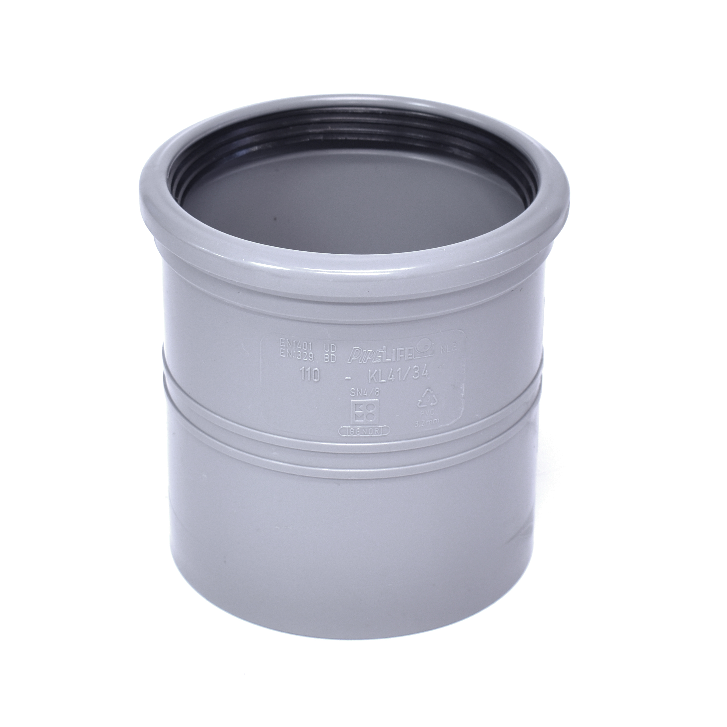 Overgansmof PVC manchet/lijm 110 mm