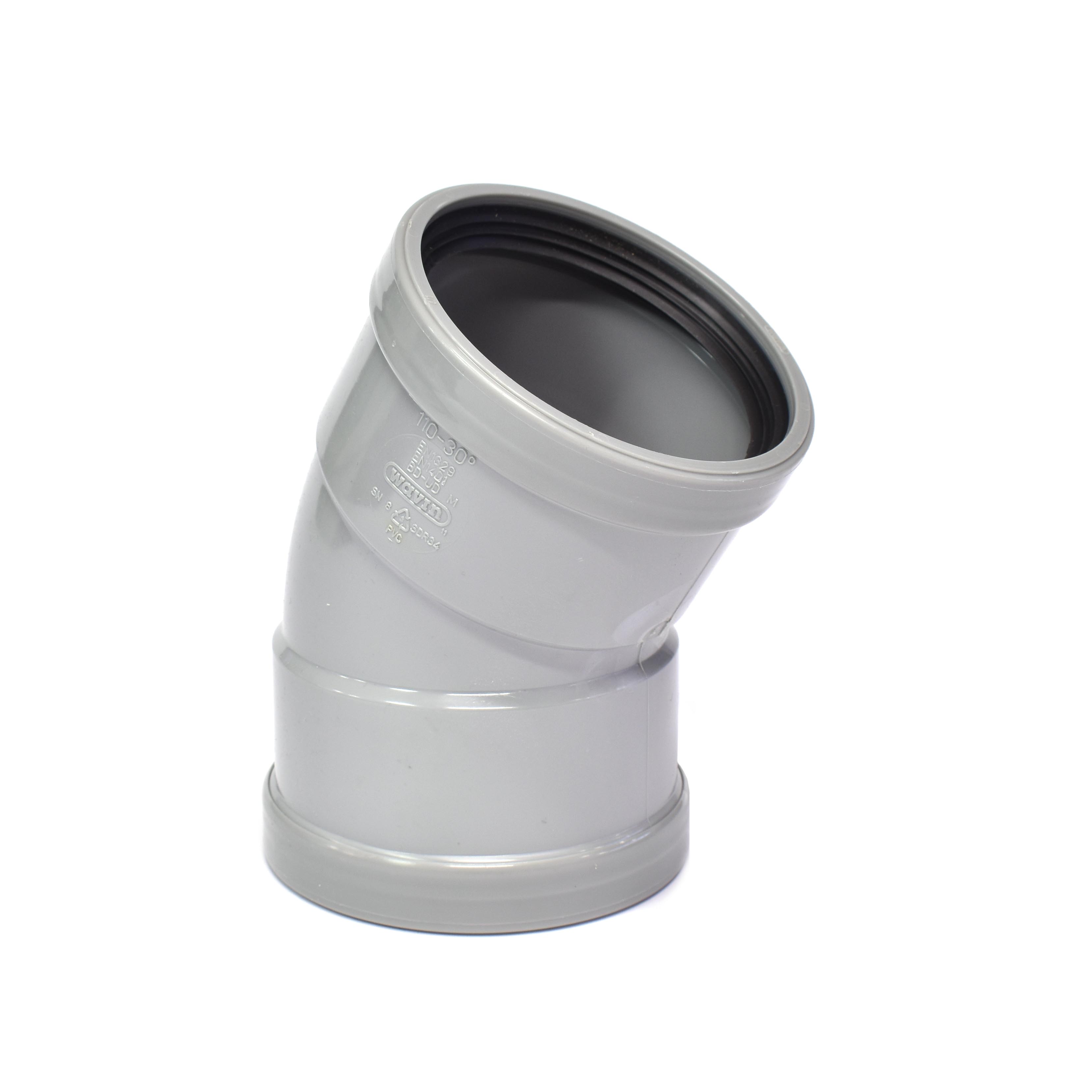 Rioolbocht PVC 30GR, 110 mm, MxM, SN4