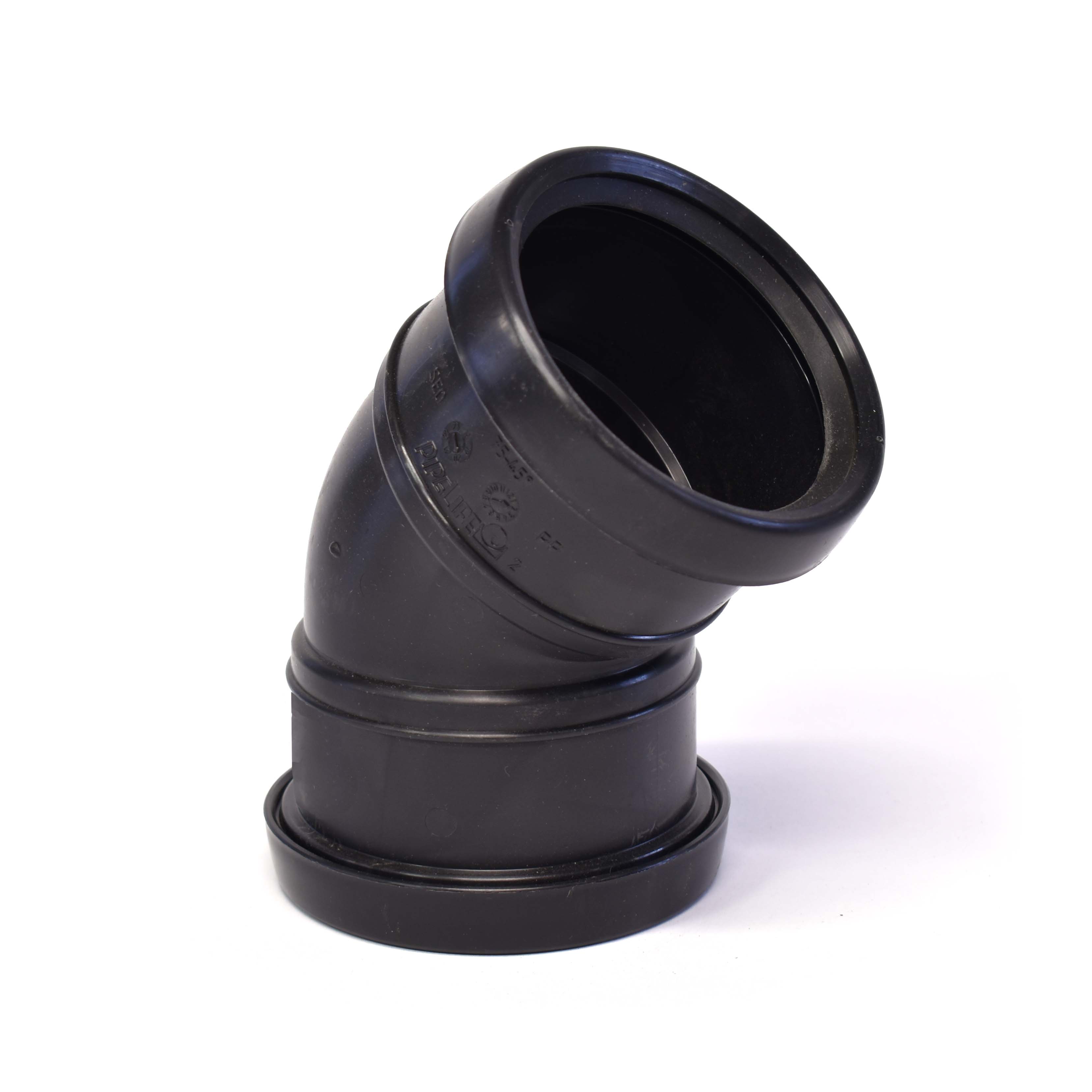 Bocht PP 30GR, 75 x 75 mm, MxM, ZW