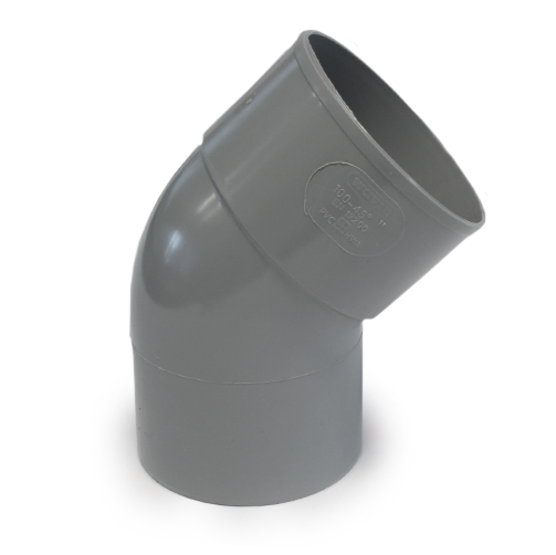 Bocht PVC 45GR, 80 x 80 mm, MxS, GR