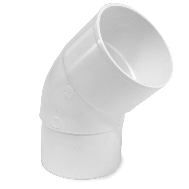 Bocht PVC 45GR, 80 x 80 mm, MxVS, WT