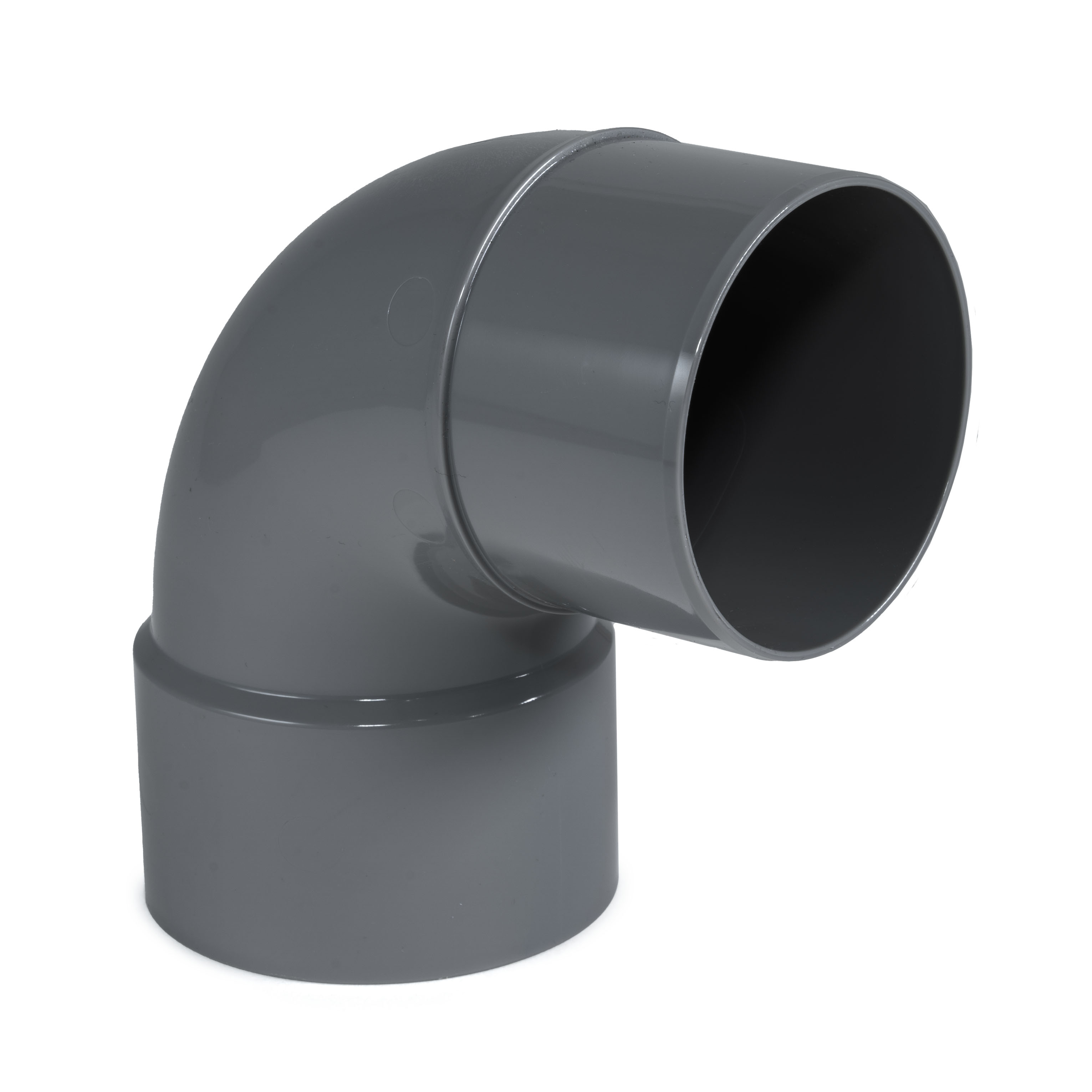 Bocht PVC 87GR, 80 x 80 mm, MxVS, Antrac