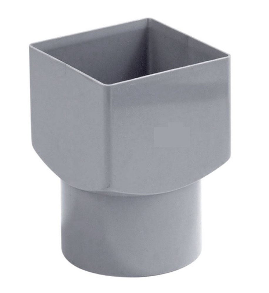 PVC Verloopstuk vierkant x rond 80 mm - PVC regenpijp toebehoren - Enge