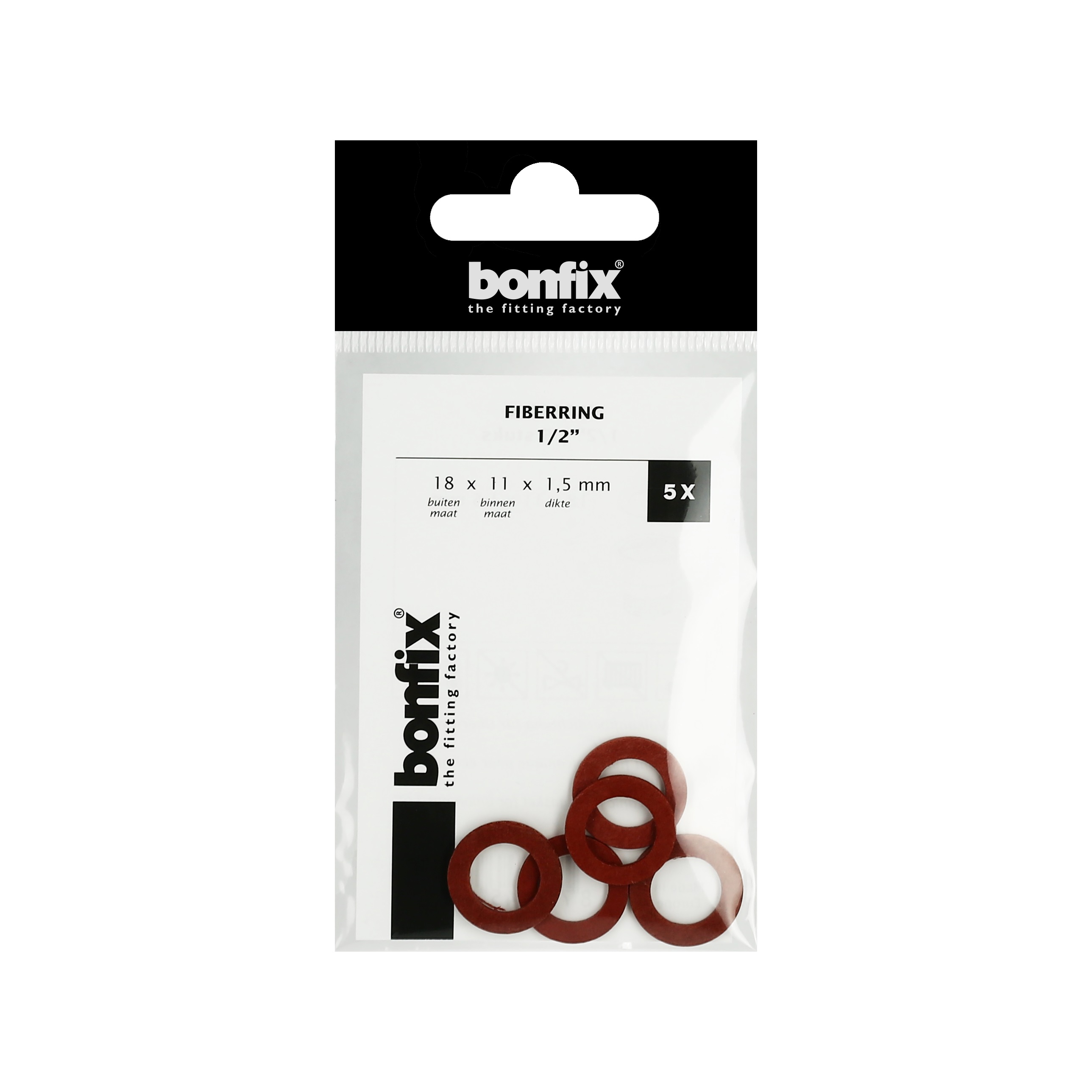 Fiberring 1/2", zakje á 5 stuks