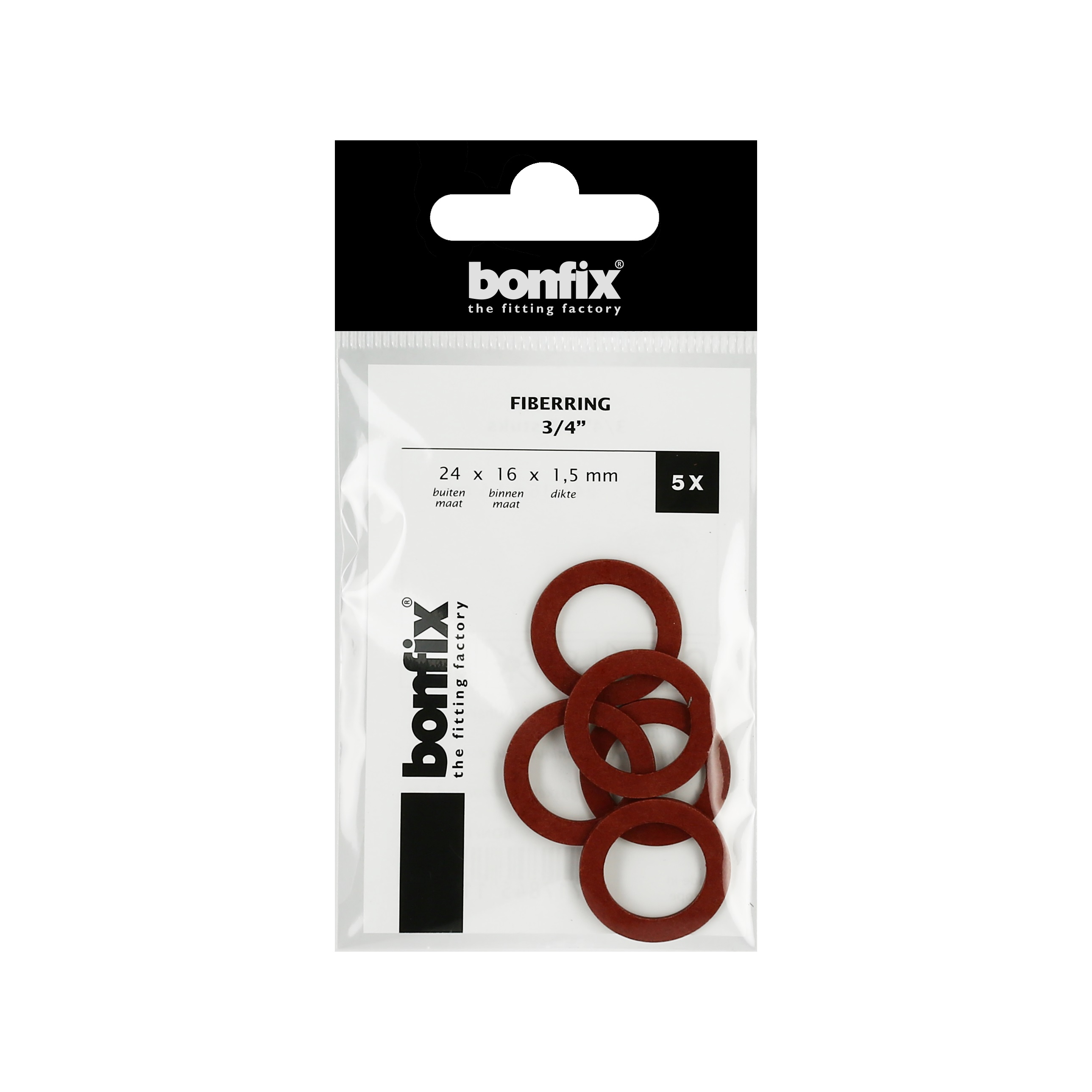 Fiberring 3/4", zakje á 5 stuks