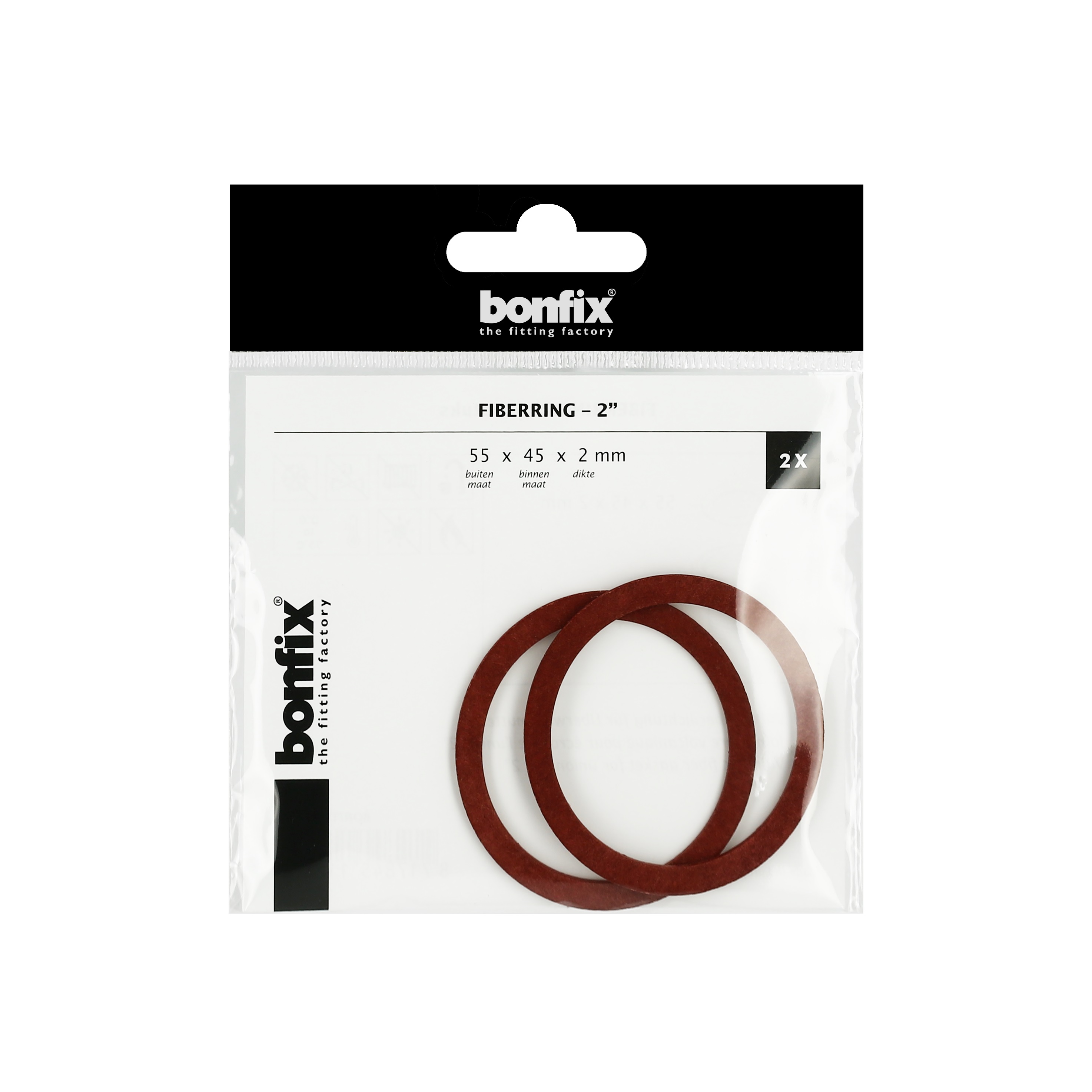Fiberring 2", zakje á 5 stuks