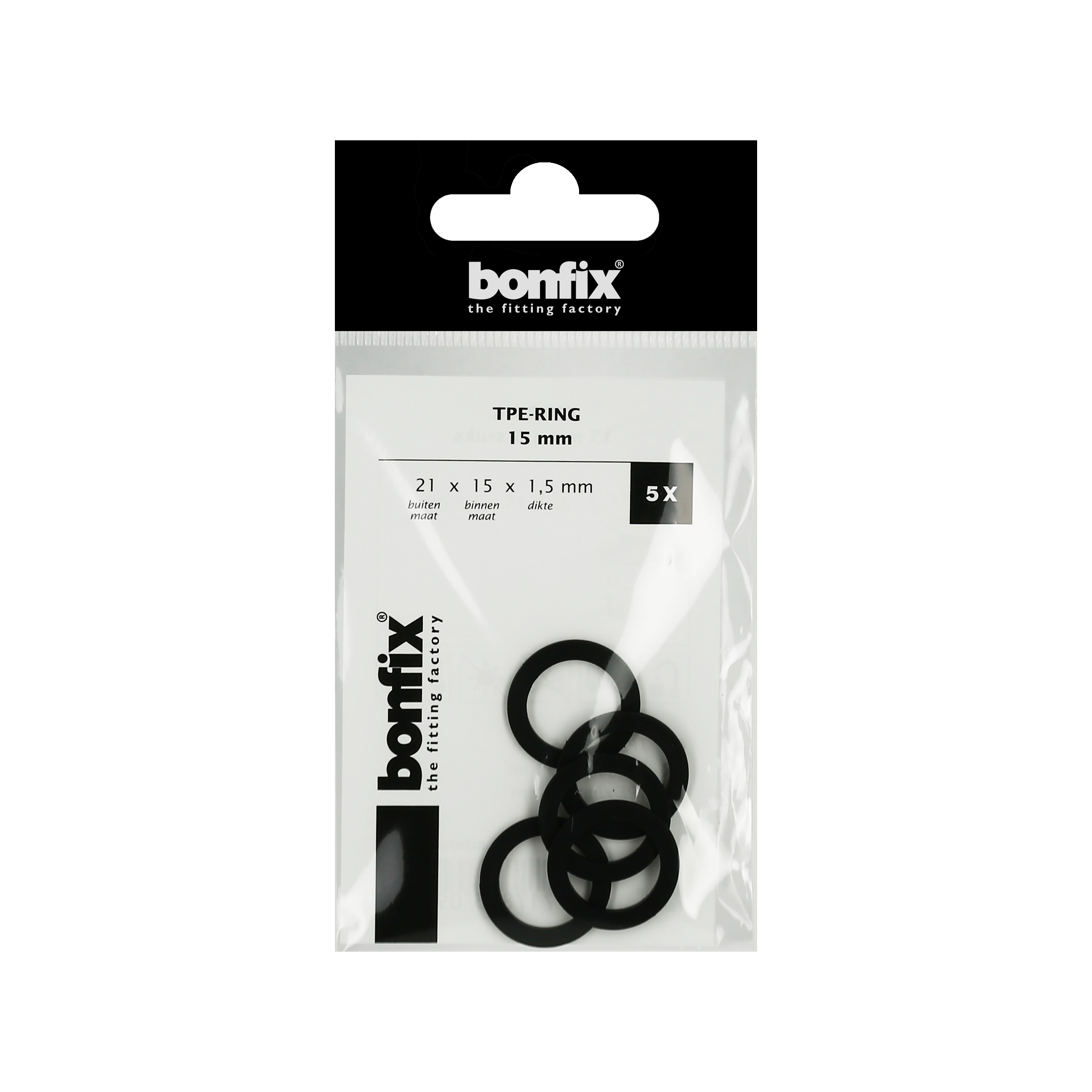 TPE-ringen 15 mm, zakje á 5 stuks