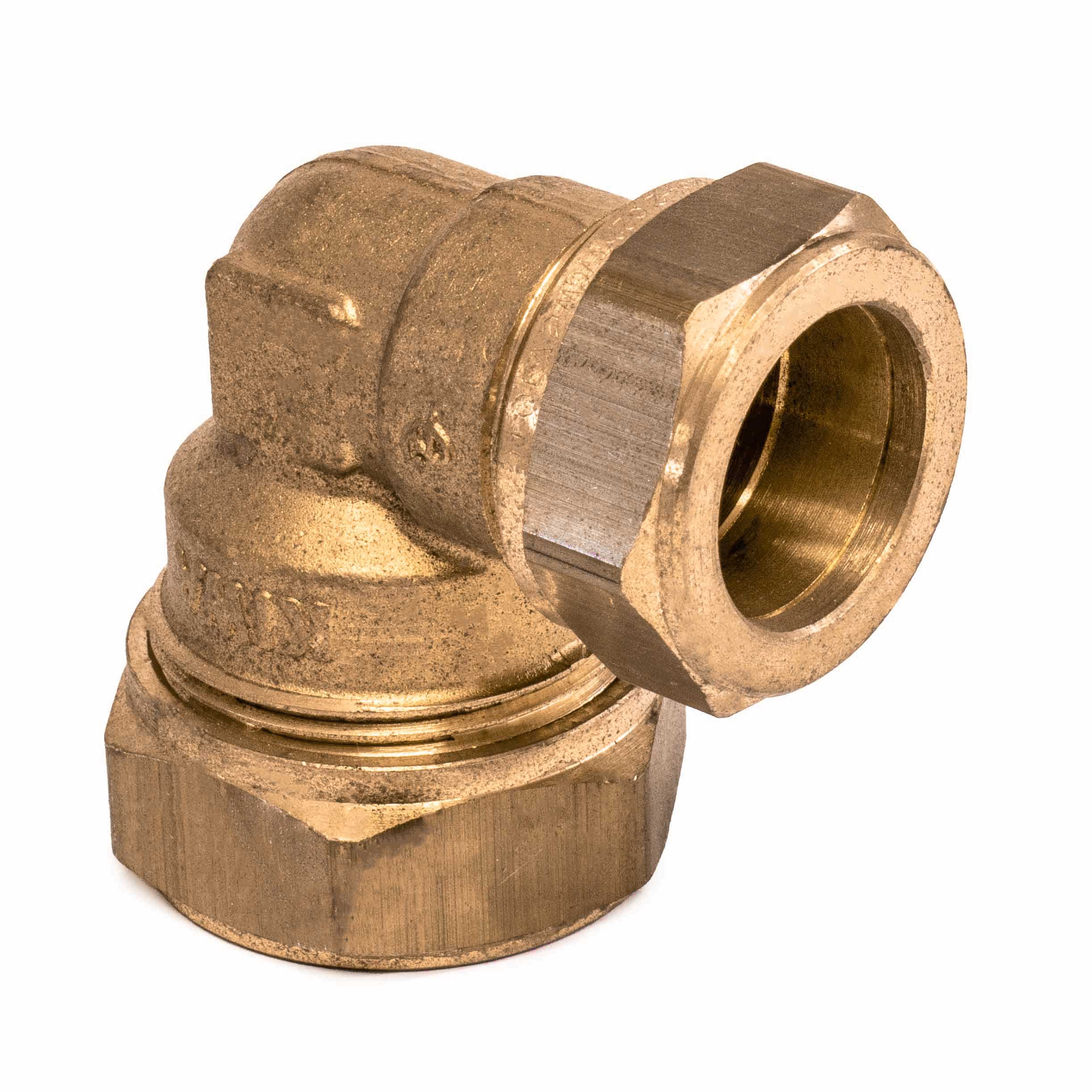 Verloopknie messing, 12 x 10 mm, 2x knel