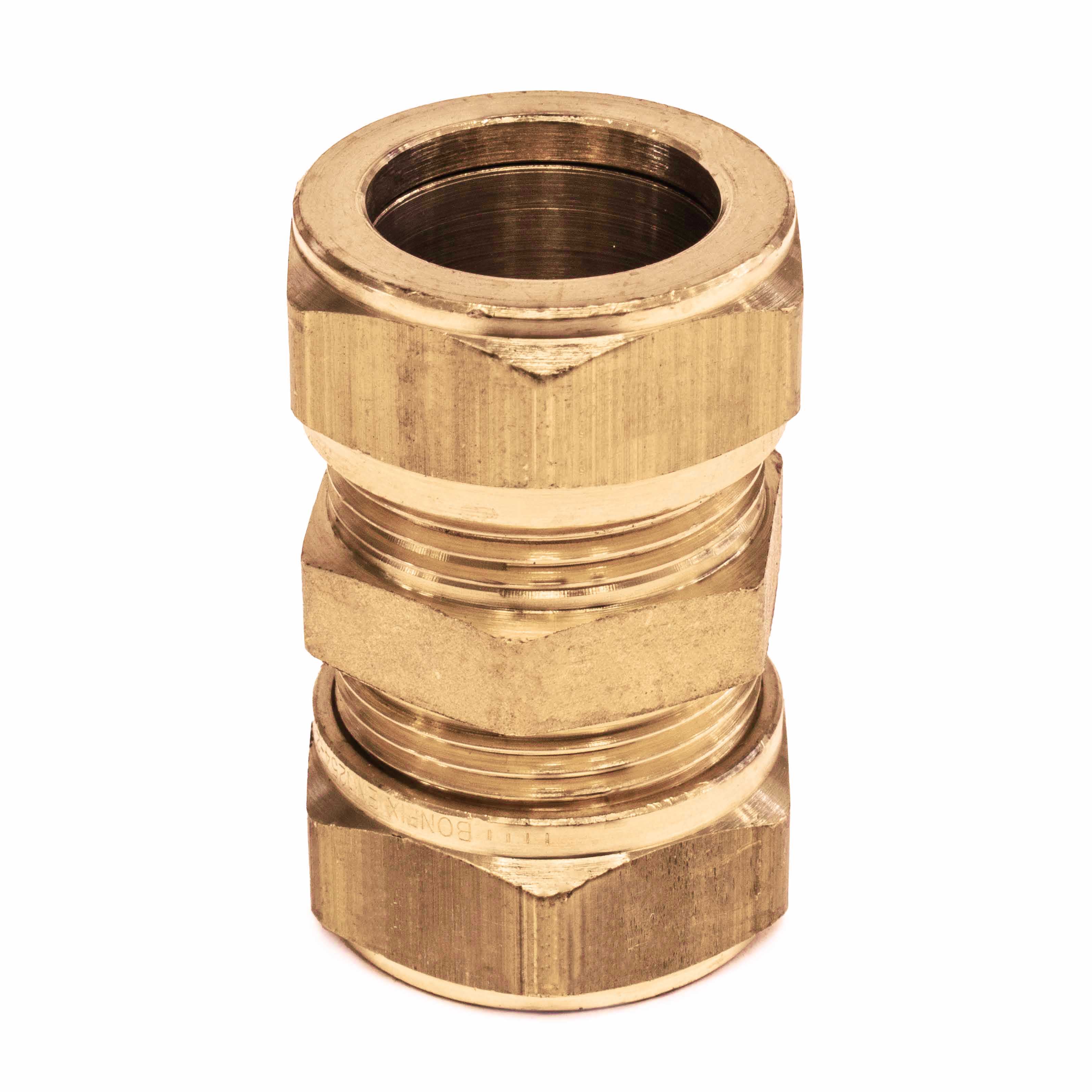 Koppeling recht messing, 10 x 10 mm