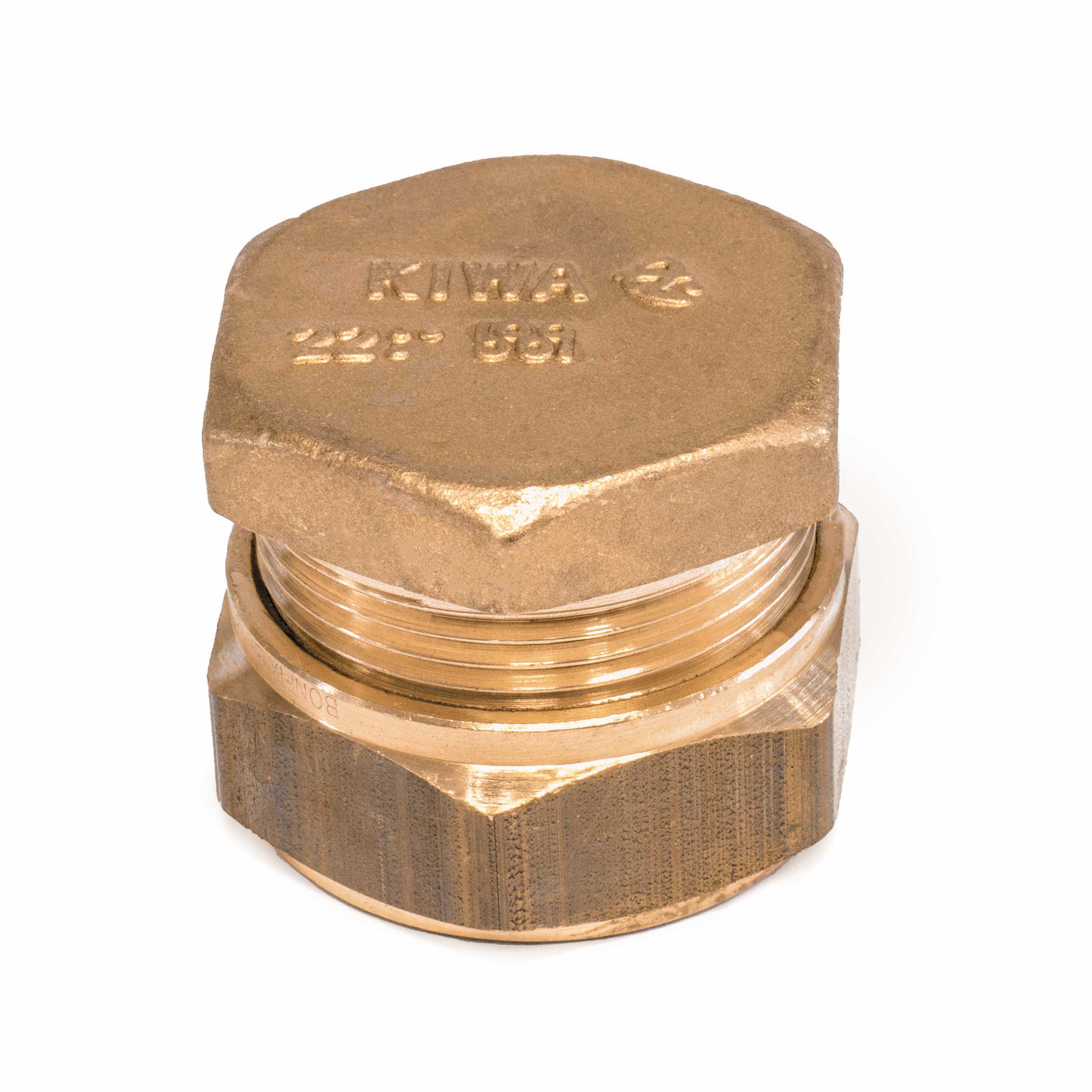 Eindkoppeling messing, 10 mm, knel