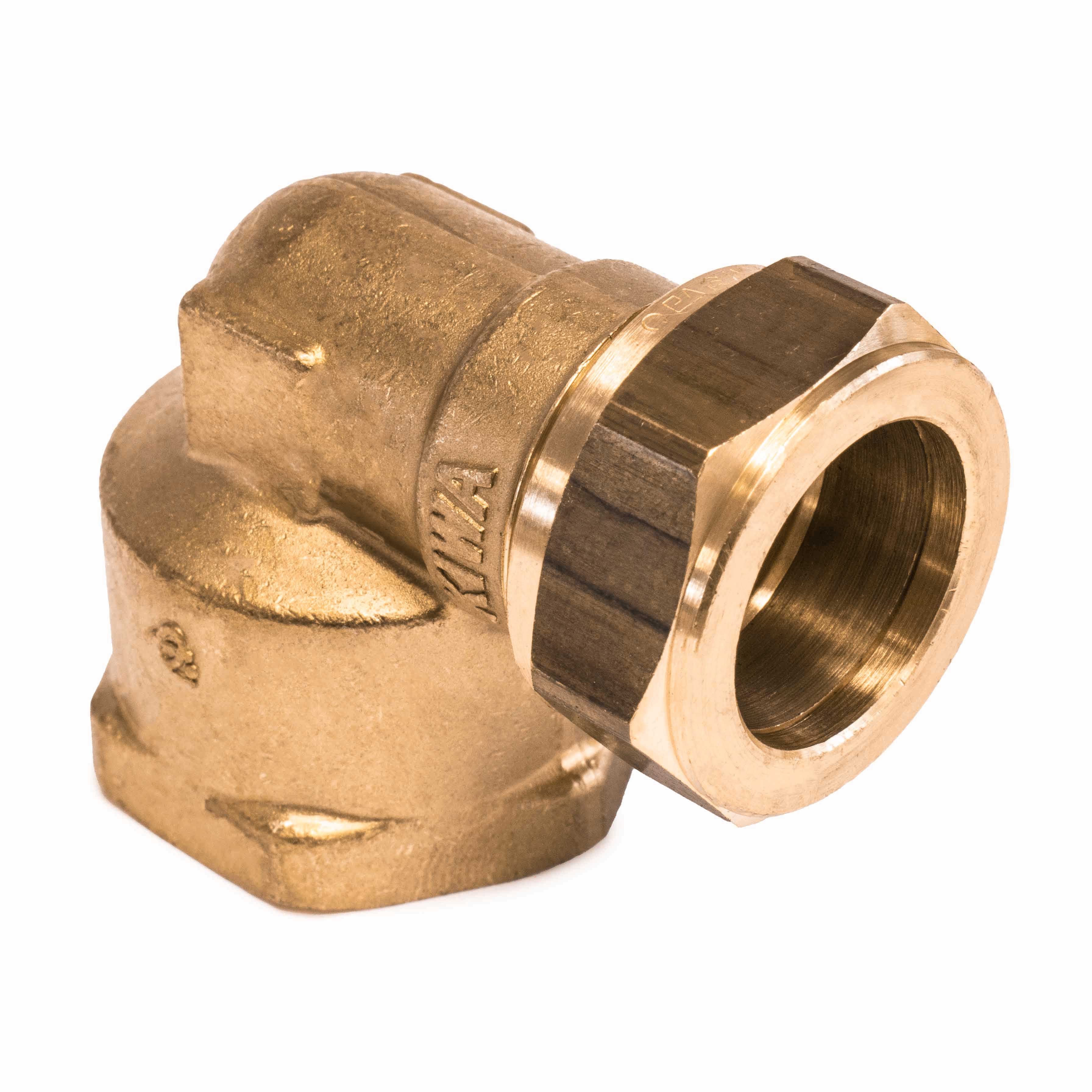 Knie messing, 3/8" bi x 12 mm