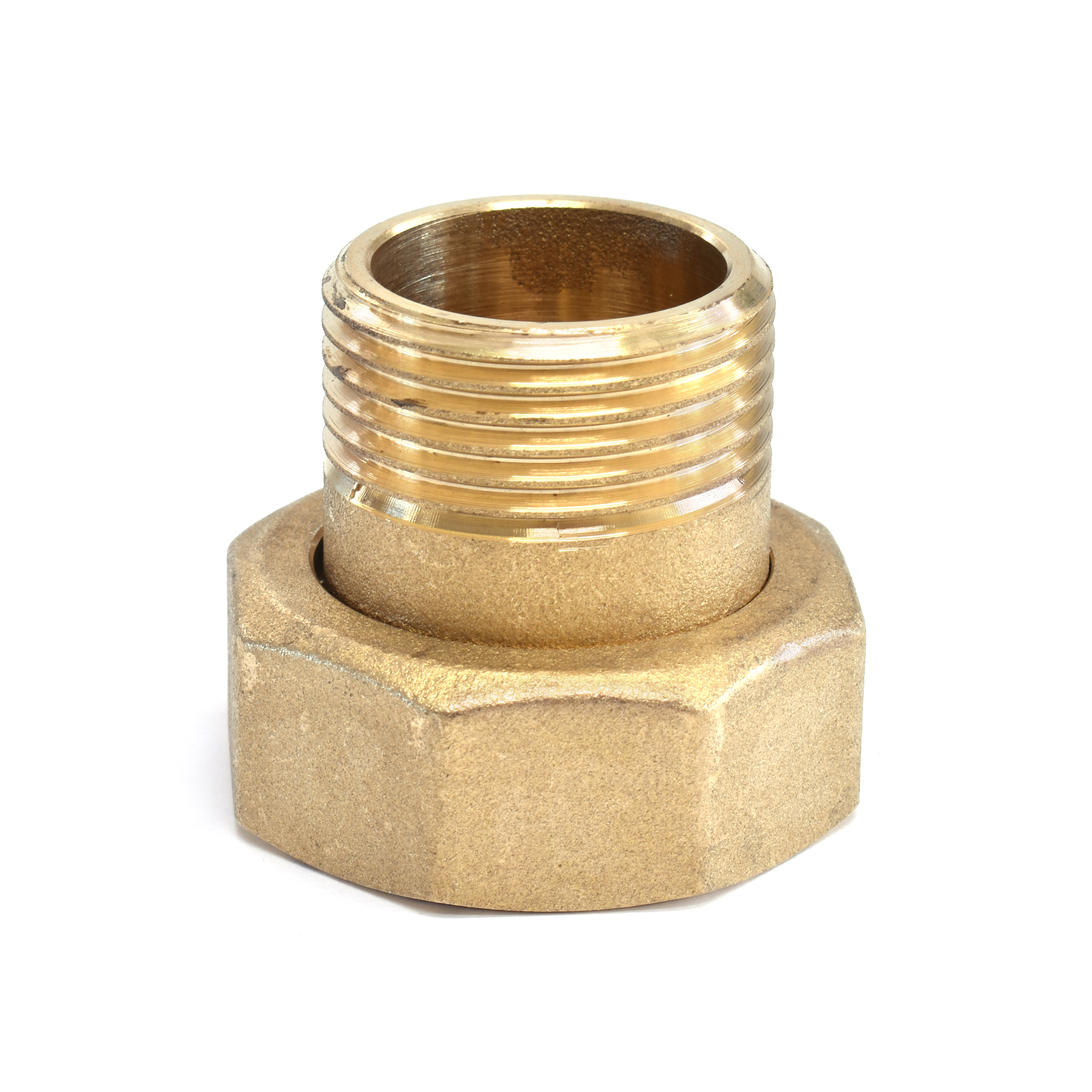 Koppeling messing 2-del. 1/2 x 3/4