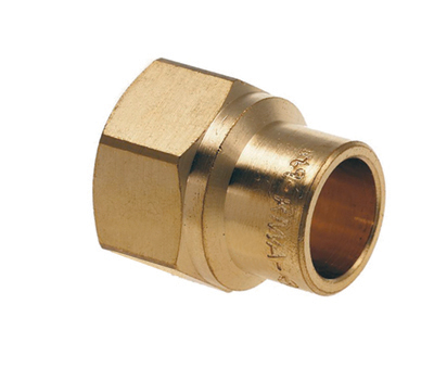 Schroefbus messing, 3/8" x 12 mm, cap