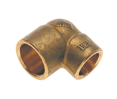 Verloopknie messing, 15 x 12 mm 2 x cap
