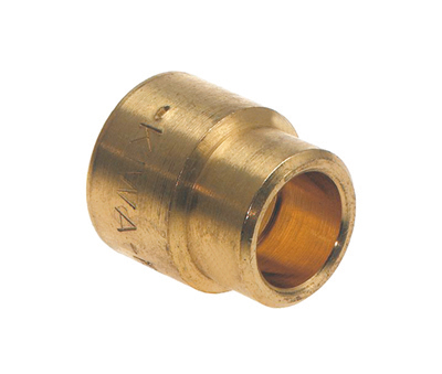 Verloopsok messing, 15 x 12 mm, 2x cap
