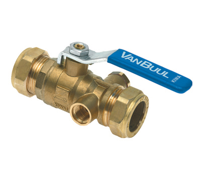 Kogelstopkraan, 12 x 12 mm, 2x knel