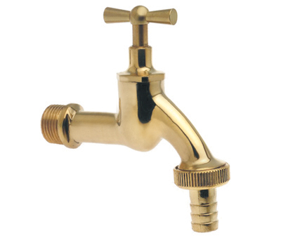 Tapkraan messing, met kruk en wartel, ½"