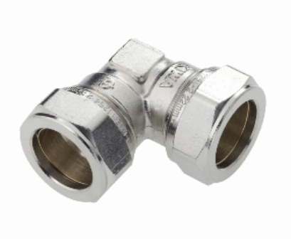 Kniekoppeling messing, 10 x 10 mm, nik