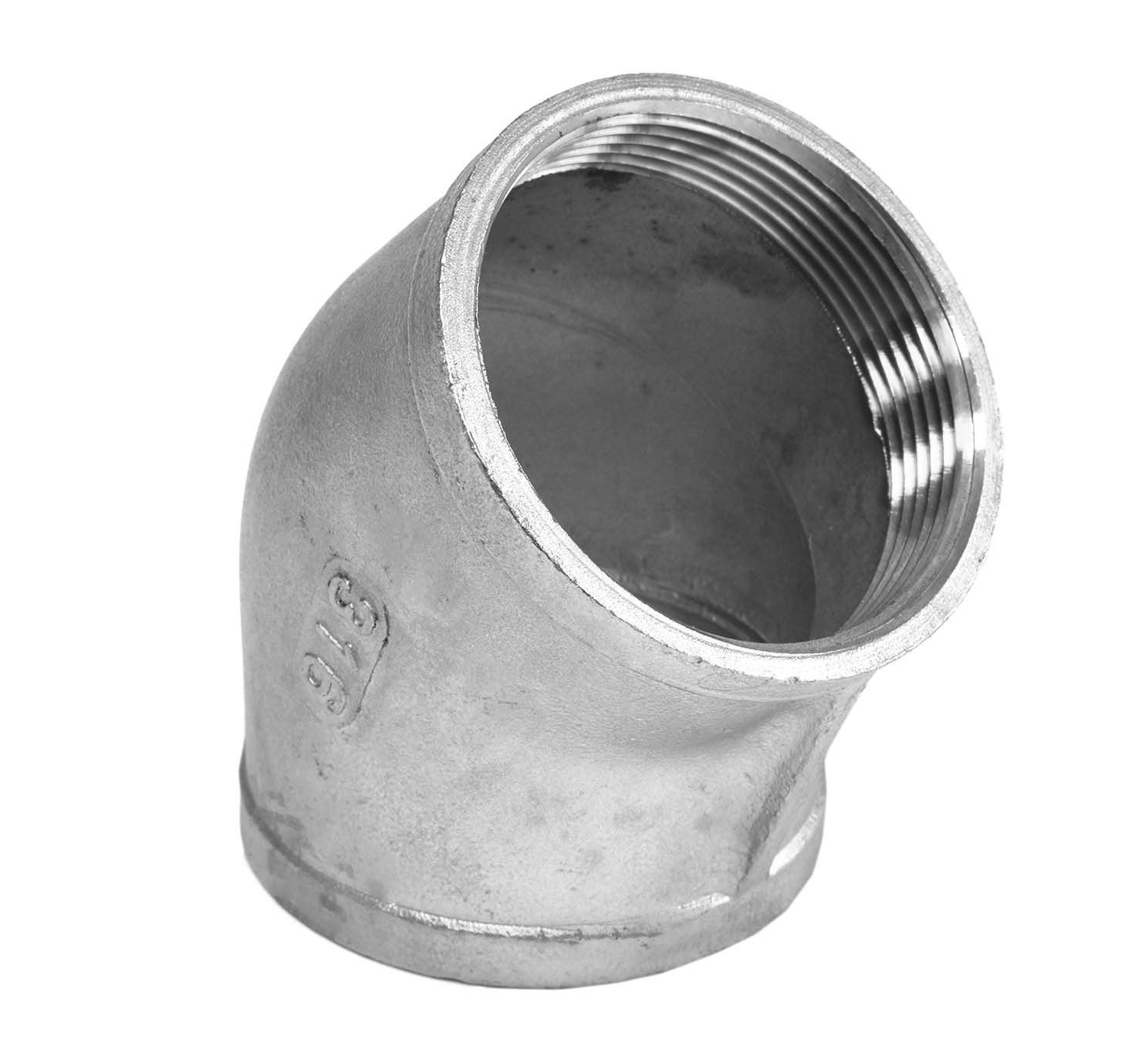 Knie RVS Nr. 120, 45GR, 1/4, 2x bi-dr.