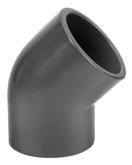 Knie PVC 45GR, 16 x 16 mm, PN16