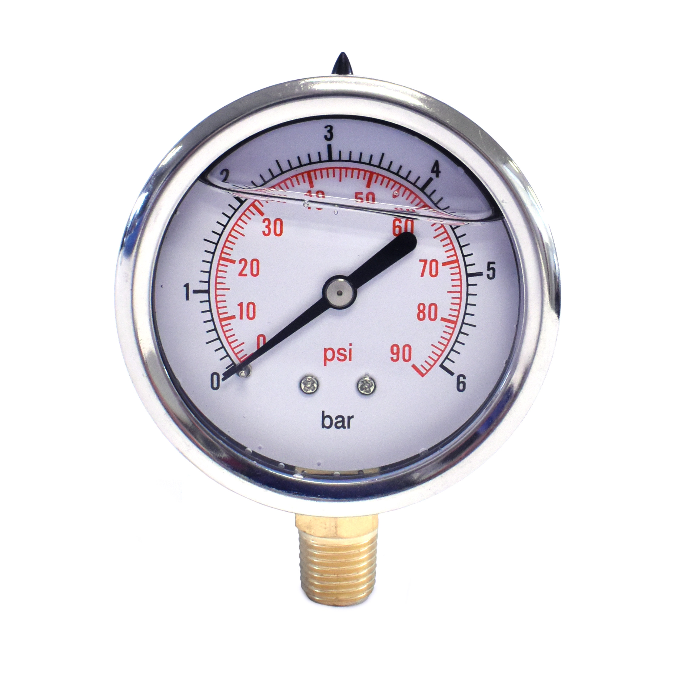 Manometer (nat) 1/4" ond.aansl. -1/0