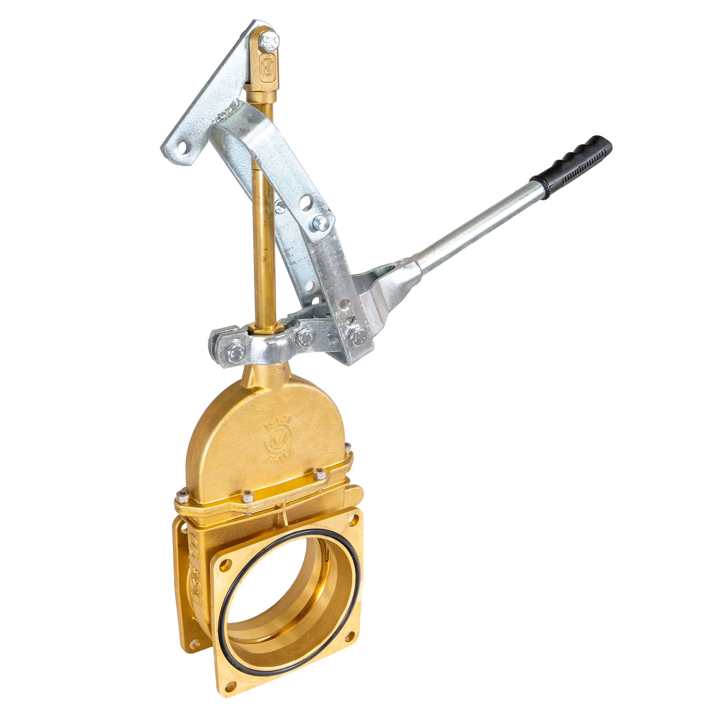 6'' Messing schuifafsluiter + bediening