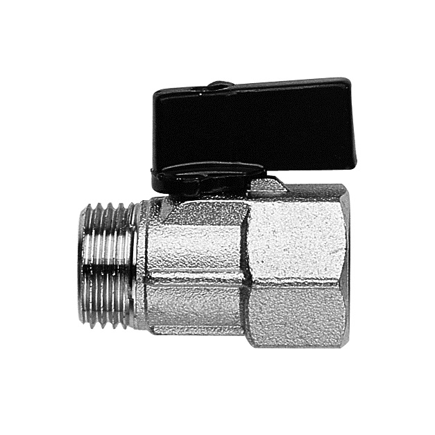 Kogelkraan mini messing 1/4 bi-bu-dr.