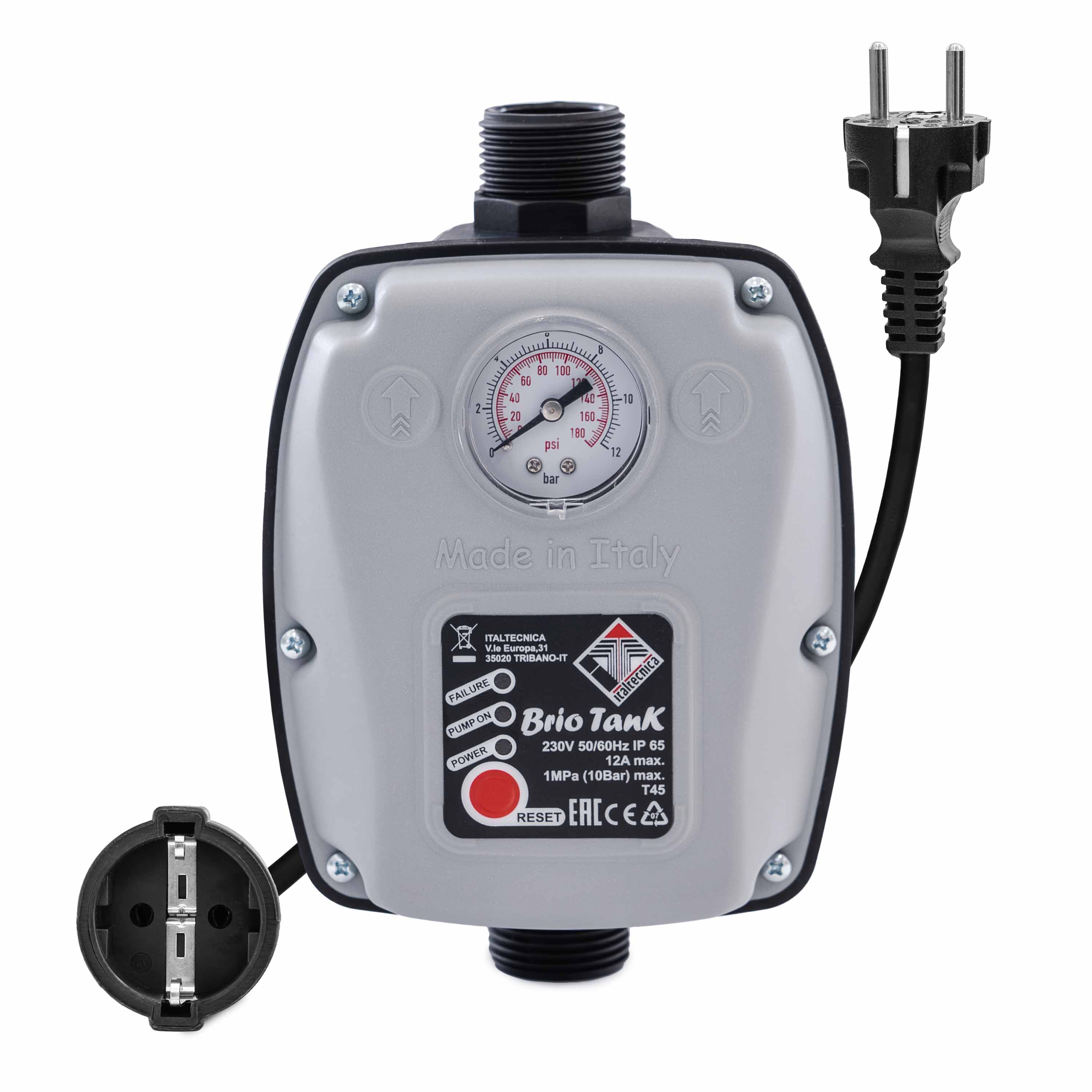 Brio TANK Drukschakelaar met Manometer