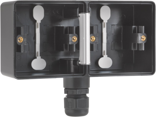 Niko Hydro opbouwdoos 2-V hor, 1x wartel