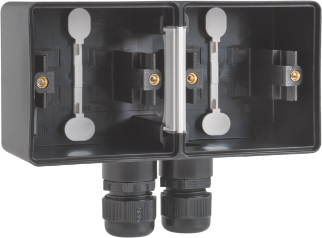 Niko Hydro opbouwdoos 2-V hor, 2x wartel