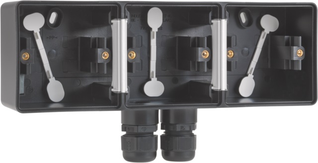 Niko Hydro opbouwdoos 3-V hor, 1x wartel