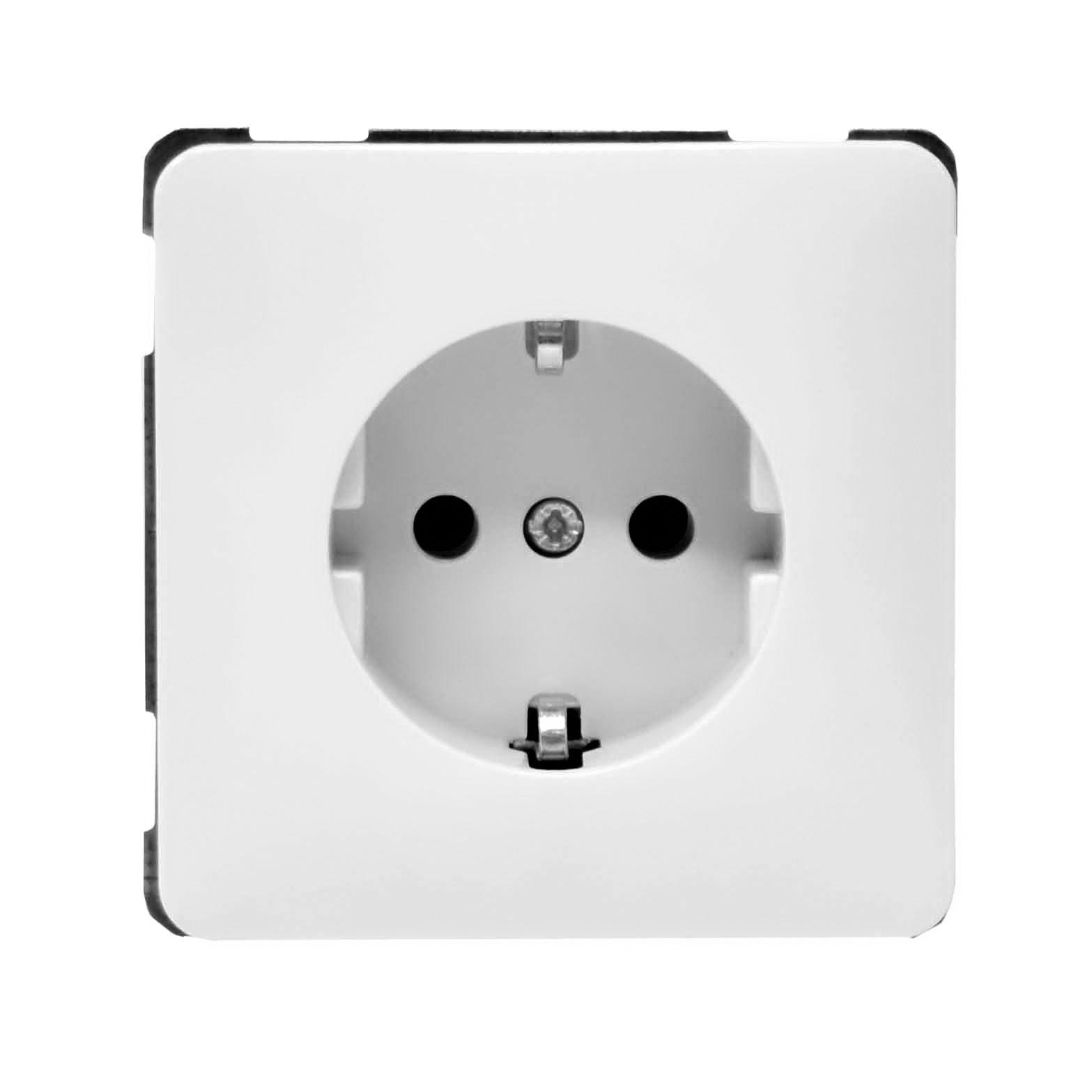 Wandcontactdoos inbouw aarde, 1-v wit