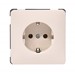 Wandcontactdoos inbouw aarde, 1-v crème