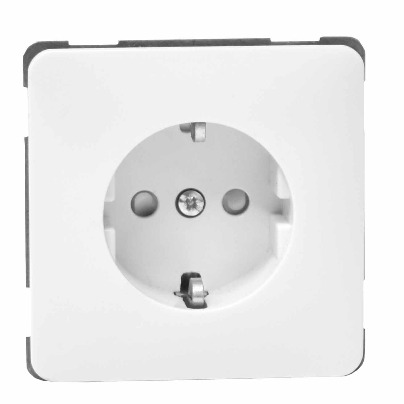 Wandcontactdoos kindveilig, 1-v wit