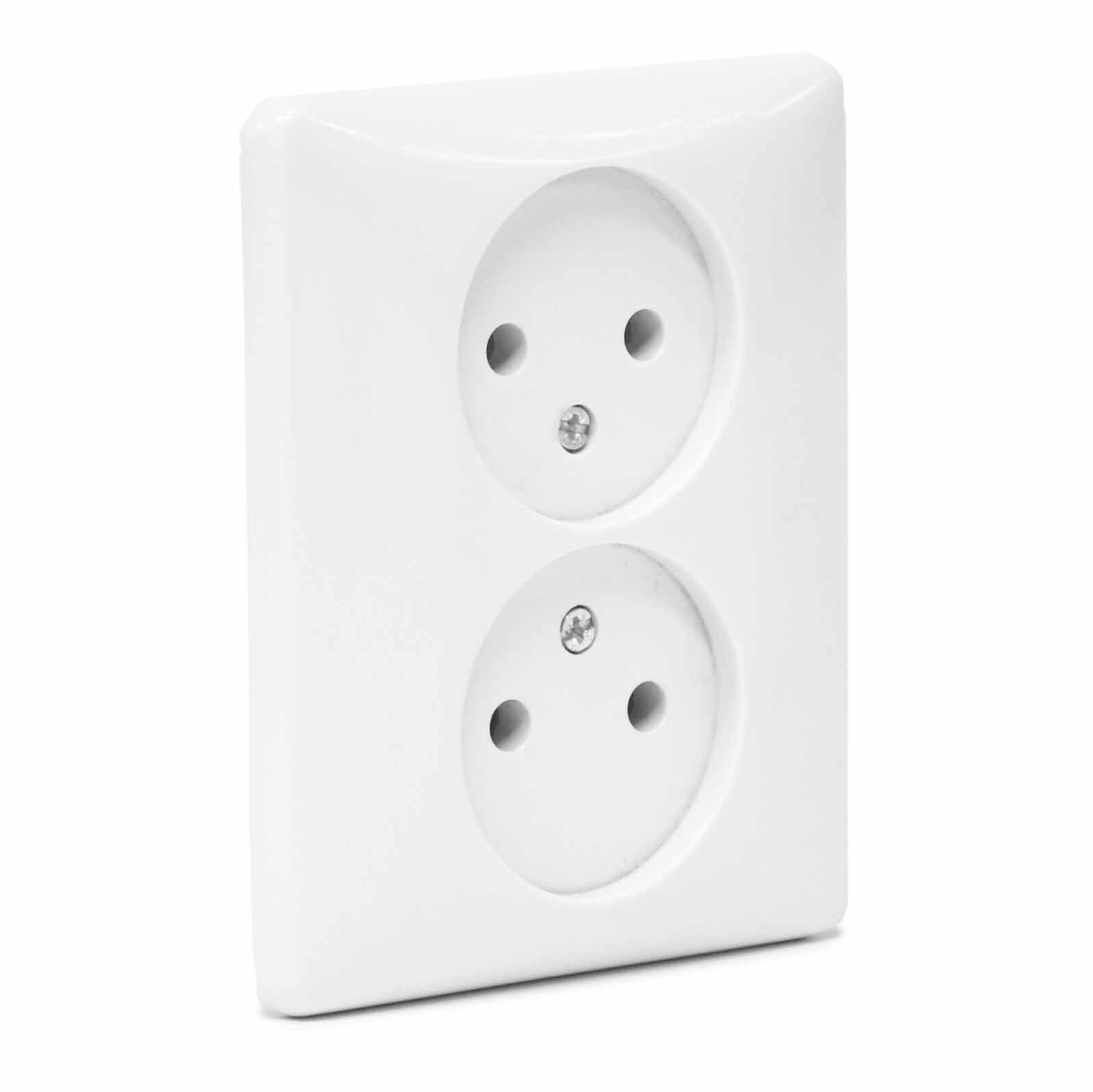 Wandcontactdoos inbouw, 2-v wit