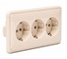 Wandcontactdoos inbouw aarde, 3-v, crème
