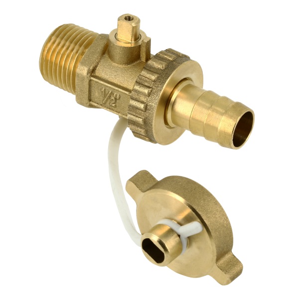 Aftapkraan, kogelmodel 1/2" met sparing